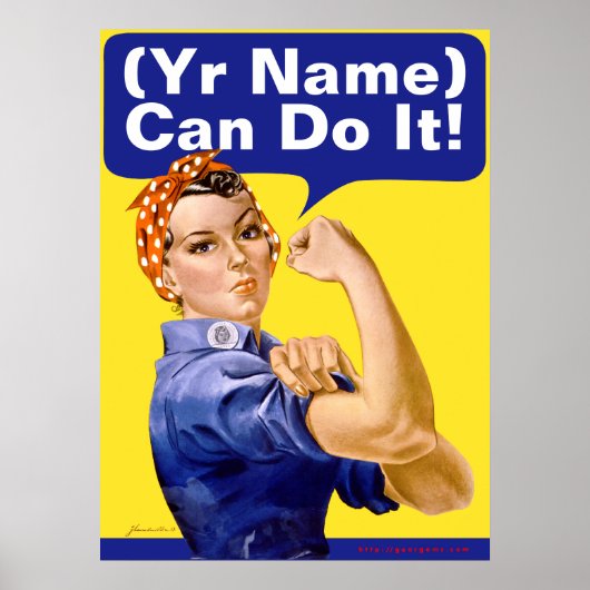 Rosie Riveter "(_____) kan het doen!" Poster (Voorkant)