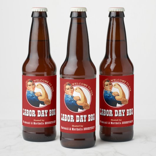 Rosie Riveter LABOR DAY BBQ Bier Etiket (Flessen)