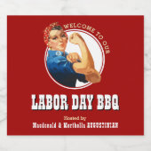 Rosie Riveter LABOR DAY BBQ Bier Etiket (Enkel label)