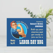 Rosie Riveter LABOR DAY BBQ Kaart (Staand voorkant)