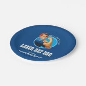 Rosie Riveter LABOR DAY BBQ Papieren Bordje (Gekanteld)