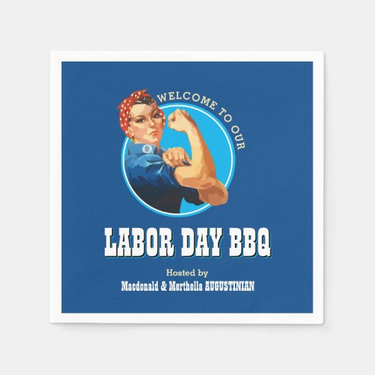 Rosie Riveter LABOR DAY BBQ Servet (Voorkant)