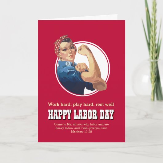 Rosie Riveter LABOR DAY Feestdagen Kaart (Voorkant)