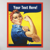 Rosie Riveter met aangepaste tekst Poster (Voorkant)