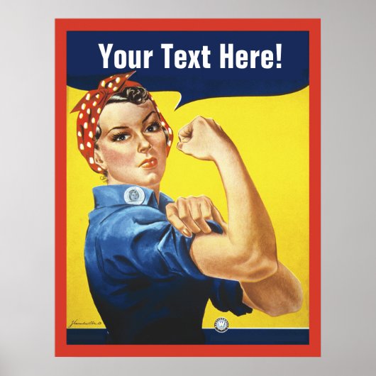 Rosie Riveter met Customize Text Poster (Voorkant)