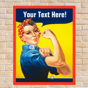 Rosie Riveter met Customize Text Poster