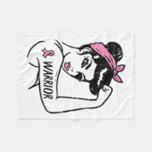 Rosie Riveter Pink tegen borstkanker Fleece Deken (Voorkant (Horizontaal))