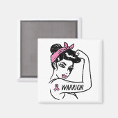 Rosie Riveter Pink tegen borstkanker Magneet (Voorkant / Achterkant)