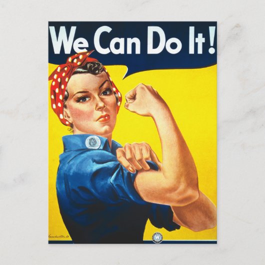 Rosie Riveter  Propaganda Briefkaart (Voorkant)