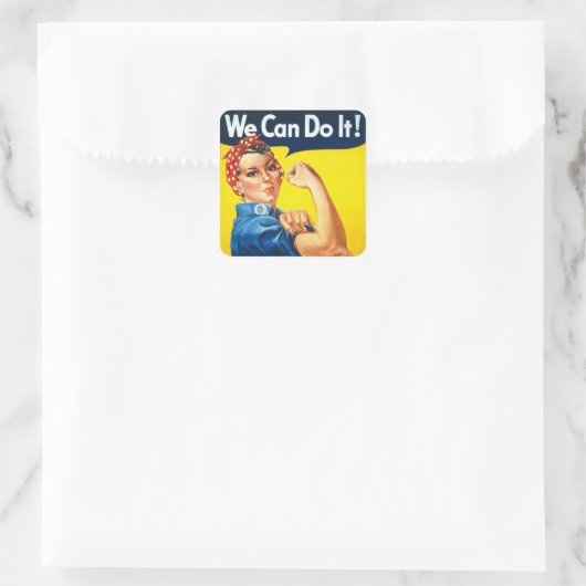Rosie Riveter  Propaganda Vierkante Sticker (Tas)