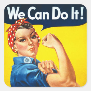 Rosie Riveter  Propaganda Vierkante Sticker