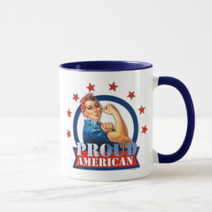 Rosie Riveter Proud American Ringer Mok