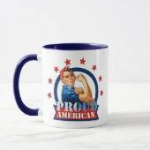 Rosie Riveter Proud American Ringer Mok (Links)