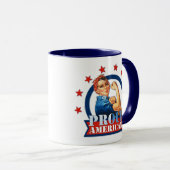 Rosie Riveter Proud American Ringer Mok (Voorkant rechts)