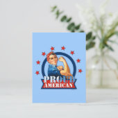 Rosie Riveter Proud Amerikaans Briefkaart (Staand voorkant)