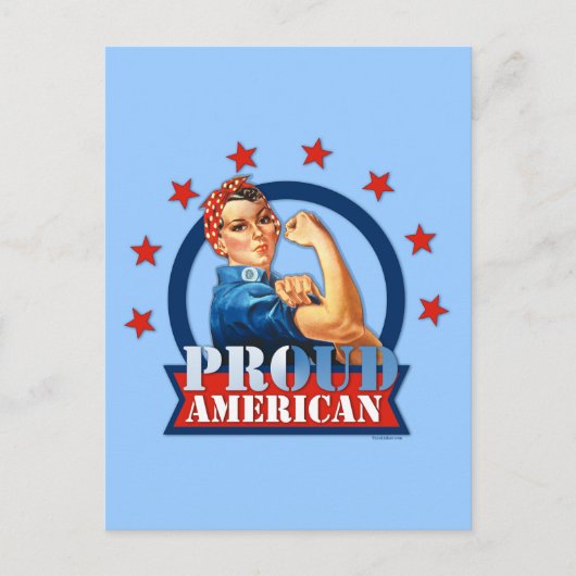 Rosie Riveter Proud Amerikaans Briefkaart (Voorkant)