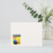 Rosie Riveter STEMMEN! briefkaart (Staand voorkant)