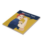 Rosie Riveter Strong Woman Tegeltje (Zijkant)