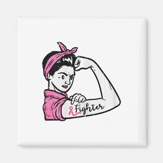 Rosie Riveter vecht tegen borstkanker Awarene Magneet (Voorkant)