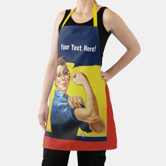 Rosie Riveter voeg eventuele tekst toe Schort (Insitu)