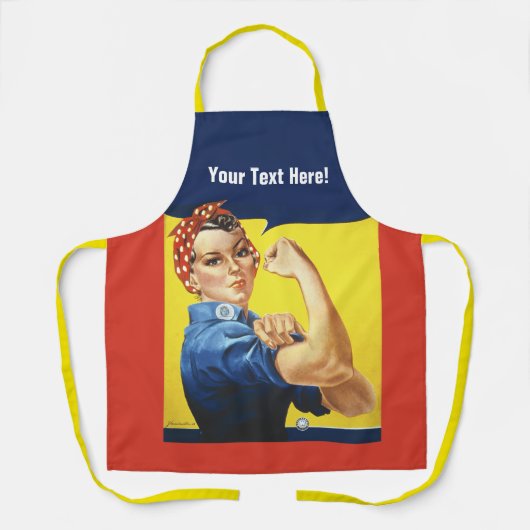 Rosie Riveter voeg eventuele tekst toe Schort (Voorkant)
