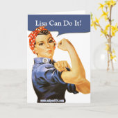 Rosie Riveter Wenskaart Kaart (Gele Bloem)
