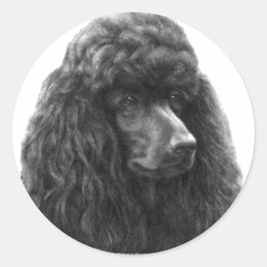 Rosie, standaard poedel ronde sticker (Voorkant)