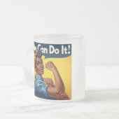 Rosie the Riveter African American Lady Matglas Koffiemok (Voorkant links)