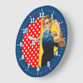 Rosie The Riveter Americana grafisch ontwerp op ee Grote Klok (Hoek)