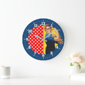 Rosie The Riveter Americana grafisch ontwerp op ee Grote Klok (Huis)