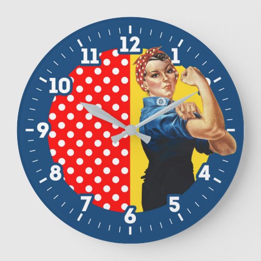 Rosie The Riveter Americana grafisch ontwerp op ee Grote Klok (Voorkant)