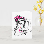 Rosie The Riveter Breast Cancer Awareness Kaart (Gele Bloem)