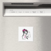 Rosie The Riveter Breast Cancer Awareness Magneet (Insitu (Vaatwasser))