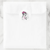 Rosie The Riveter Breast Cancer Awareness Ronde Sticker (Tas)