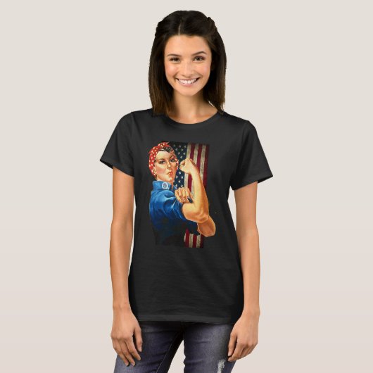 Rosie the Riveter Empowered Woman Empower Voman T-shirt (Voorkant volledig)
