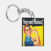 Rosie The Riveter Fel en Fabulous Sleutelhanger (Voorkant Links)