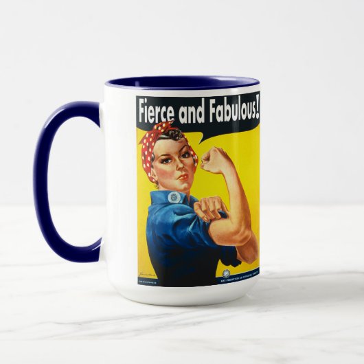 Rosie The Riveter Fierce en Fabulous Trendy Mok (Links)