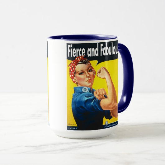 Rosie The Riveter Fierce en Fabulous Trendy Mok (Voorkant rechts)