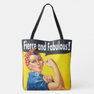 Rosie The Riveter Fierce en Fabulous Trendy Tote Bag