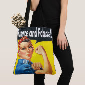 Rosie The Riveter Fierce en Fabulous Trendy Tote Bag (Dichtbij)