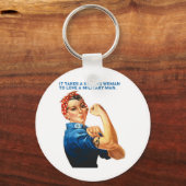 ROSIE THE RIVETER - "Het vergt een sterke vrouw" Sleutelhanger (Voorkant)