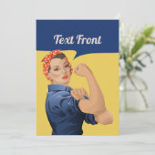 Rosie the Riveter Invitation Kaart (Staand voorkant)