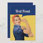 Rosie the Riveter Invitation Kaart (Voorkant / Achterkant)