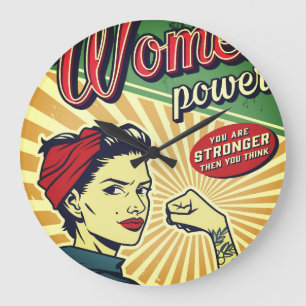 Rosie The Riveter Large Clock Grote Klok