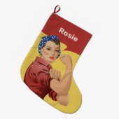 Rosie the Riveter Large Kerstmis Stocking Grote Kerstsok (Voorkant (Hangend))