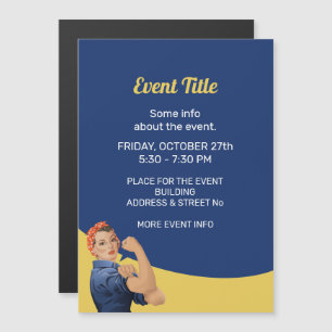 Rosie the Riveter Magnetic Invitation
