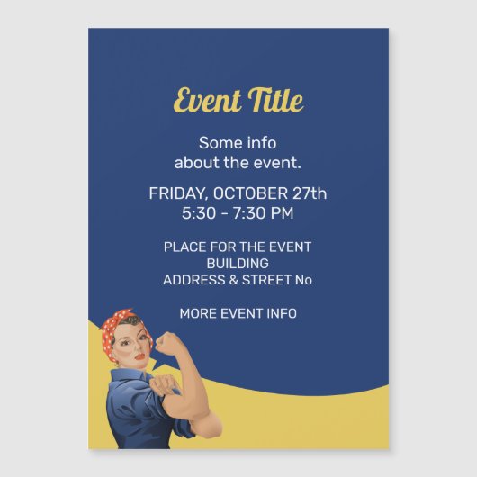 Rosie the Riveter Magnetic Invitation (Voorkant)
