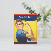 Rosie the Riveter met je eigen tekst Briefkaart (Staand voorkant)