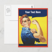 Rosie the Riveter met je eigen tekst Briefkaart (Voorkant / Achterkant)