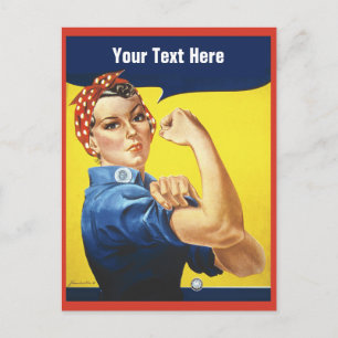 Rosie the Riveter met je eigen tekst Briefkaart
